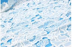 China Stylish Hollow out Allover Embroidery Lace Fabric Floral Ornament Style Breathable supplier