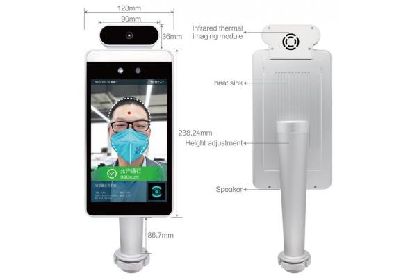 Wall Mounted Face Recognition Thermal Camera IP65 Waterproof 128mm Width
