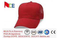 China 5 panels Trucker Cap Red Customizable With Adjustable For Unisex supplier
