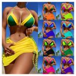 High Elasticity 3 Piece Swim Set Padded Cup For Women for sale