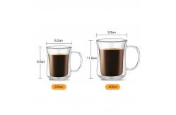 China Heat Resistant Borosilicate Double Wall Glass Coffee Mugs supplier