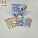 Resealable Cosmetic Packaging Bag Foil Hologram Mylar k Pouch With Easy Tear for sale