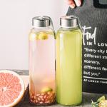 Wholesale 500ml 750ml 1000ml Clear Glass Water Bottles With Lid And Covers for sale
