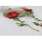 Polyester Embroideried Mesh Rose Lace Fabric , Floral Lace Netting Fabric OEM Service