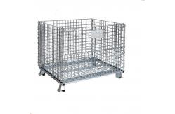 China Movable Metal Storage Cage , Folding Anticorrosion Wire Mesh Container supplier