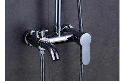 China Chrome Finished Brass Bathroom Shower Set ROVATE Adjustable Handheld Shower supplier