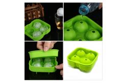 China Stackable 4 Cavity Silicone Sphere Ice Cube Tray supplier