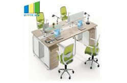 China Modern Office Furniture Partitions With Steel Leg / PU Table Surface supplier