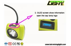 China 25000lux 530LUM 2.96W Cordless Miners Cap Lamp Oled Screen supplier