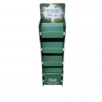 Green Cardboard Counter Display Stair Step Display With Plastic Piston Rod