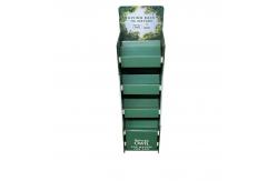 China Green Cardboard Counter Display Stair Step Display With Plastic Piston Rod supplier