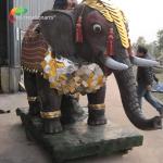 CE Custom Made Animatronics Elephant Children Ride Interactive Equipment for sale