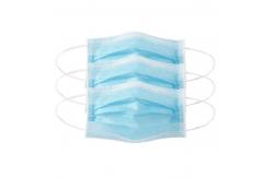 China Blue Disposable Face Mask 3 Layer Filtration Non Woven With Elastic Ear Loop supplier