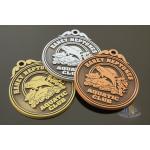 Custom Engraved 2D Model Medals Antique Gold / Silver / Copper Plating