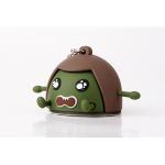 Custom Promotional Soft PVC Rubber Kiwi Fruit Miniature Key Chain Ring Attached To Metal Key Chain And Ring for sale