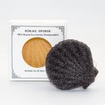 Black Natural Konjac Fiber Sponge Cosmetic Shell Shaped Face Wash Puff for sale