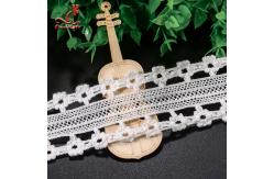 China Stretch Border Water Soluble Lace Trim / White Lace Ribbon 4.5cm Width supplier
