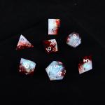 White plus red ore resin desktop game dice set dnd dice