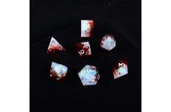 China White plus red ore resin desktop game dice set dnd dice supplier