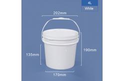China 4L Food Grade Plastic Bucket with Lids and High Temperature Resistance in White supplier