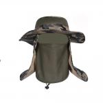 100% Cotton Sun Protection Mens Hiking Boonie Hat With Neck Flap Plush Style for sale