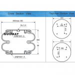 400mm Max.OD Double Convoluted Industrial Air Springs JBF300/255-2 4pcs M10 For Coal Mining Equipment for sale