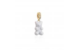 China Custom Gold Plated Teddy Bear Pendant Necklace Lovely Artificial Cubic Zirconia supplier