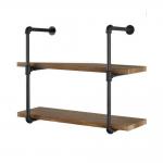 Industrial Iron Pipe Stand Black Retro Shelving Wall Mounted DIY Open Storage Rack for sale