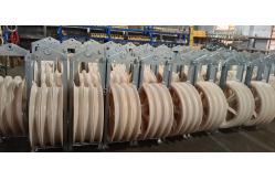 China 60KN Aluminum Nylon Sheaves Pulleys Three Sheave Transmission Stringing Blocks supplier
