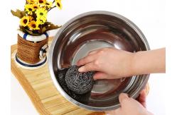China Strong Decontamination Metal Scouring Ball Free Samples For Kitchen Pots And Pans supplier