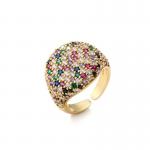 Rock Men Hip Hop Ring 18k Gold Plated Chunky Micro Pave CZ Ring