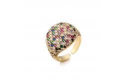 China Rock Men Hip Hop Ring 18k Gold Plated Chunky Micro Pave CZ Ring supplier