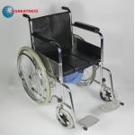 Multifunctional Customization Folding Steel Wheelchair 2 In 1 Commode Chair for sale