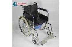 China Multifunctional Customization Folding Steel Wheelchair 2 In 1 Commode Chair supplier