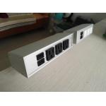 Desk Mounted Power Sockets Electrical Outlet , Metal Tabletop Power Bar Receptacle