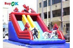 China Spiderman Cartoon Dual Lane Inflatable Water Slides supplier