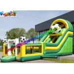 Commercial Soccer Inflatable Slide With Football Bouncing Castle for sale