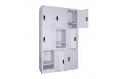 China Office 9 Doors Hygienic Metal Lockers With Handle Lock Knock Down Structure supplier