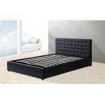 Tufted Headboard Solid Wood Double Bed Modern Style Designs Sofa Cum Full Line Shape for sale
