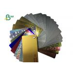 Wine Red Laminated Metalized Paper Board Grained Silver / Gold for sale