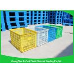 Space Saving Heavy Duty Plastic Crates , Stackable Storage Containers Nested Freely