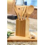 Professional Grade Bamboo Utensil Set Eco Friendly With Ergonomic Handle