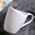 Irregular Plain Super White Porcelain Coffee Mugs 430ml Porcelain Espresso Cups for sale