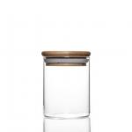 Hot sales Jar Food Storage Canister Transparent Borosilicate Glass With Bamboo Cover for sale