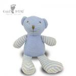 high quality stuffed Blue Knitted Stripe Bear soft lovely plush teddy bear toys for baby and kids for sale