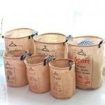 Dirty Cloth Organizer Foldable Laundry Basket 41*33cm Jute Receive Basket for sale