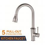 35mm Ceramic Stainless Steel Kitchen Faucet Cartridge Pull Down Kitchen Tap Mixer for sale