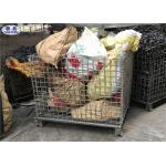 Heavy Duty Wire Mesh Pallet Cages Galvanized Cold Drawn Steel Foldable Basket for sale