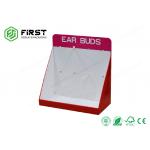 Recyclable Paper Handmade Logo Printed Cardboard Counter Display Stand With Hooks For Promotion for sale