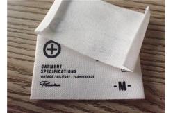 China Cotton Woven Clothing Labels With White Background And Printing Graphic Logo supplier